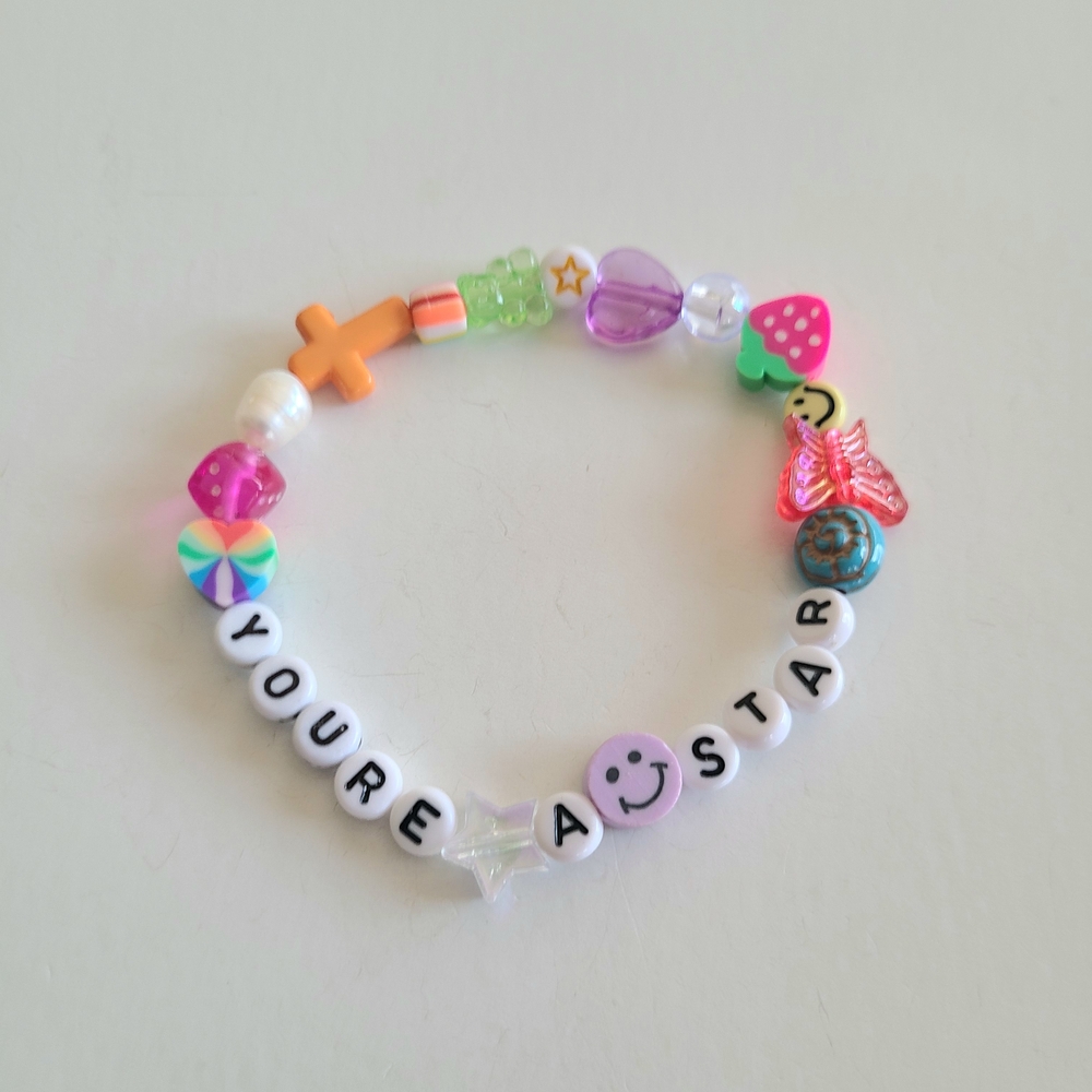 Youre A Star Beaded Bracelet 90s Y2k